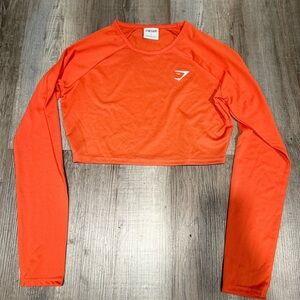 Gym Shark Orange Long Sleeve Crop Top
